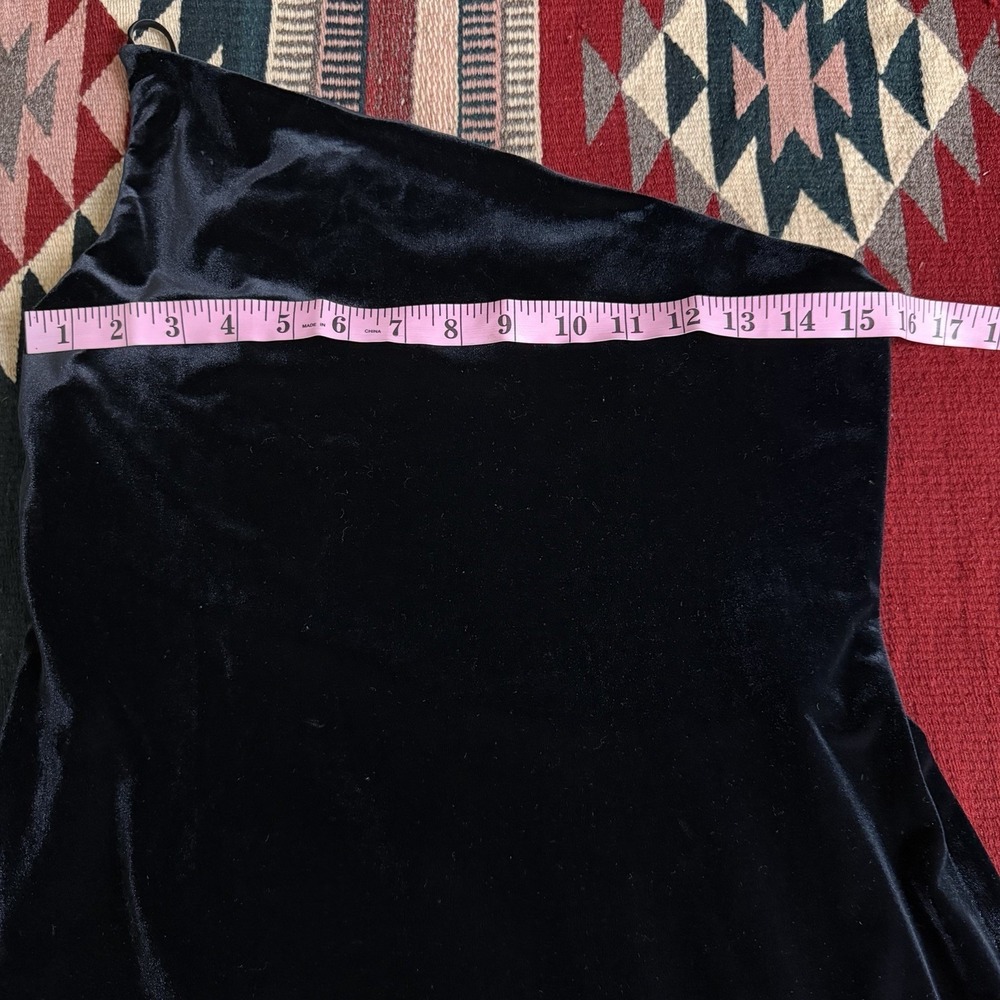 Vtg 1995 Laundry Shelli Segal One Shoulder Velvet Gown Sz 10 Open Back Formal - Picture 8 of 12